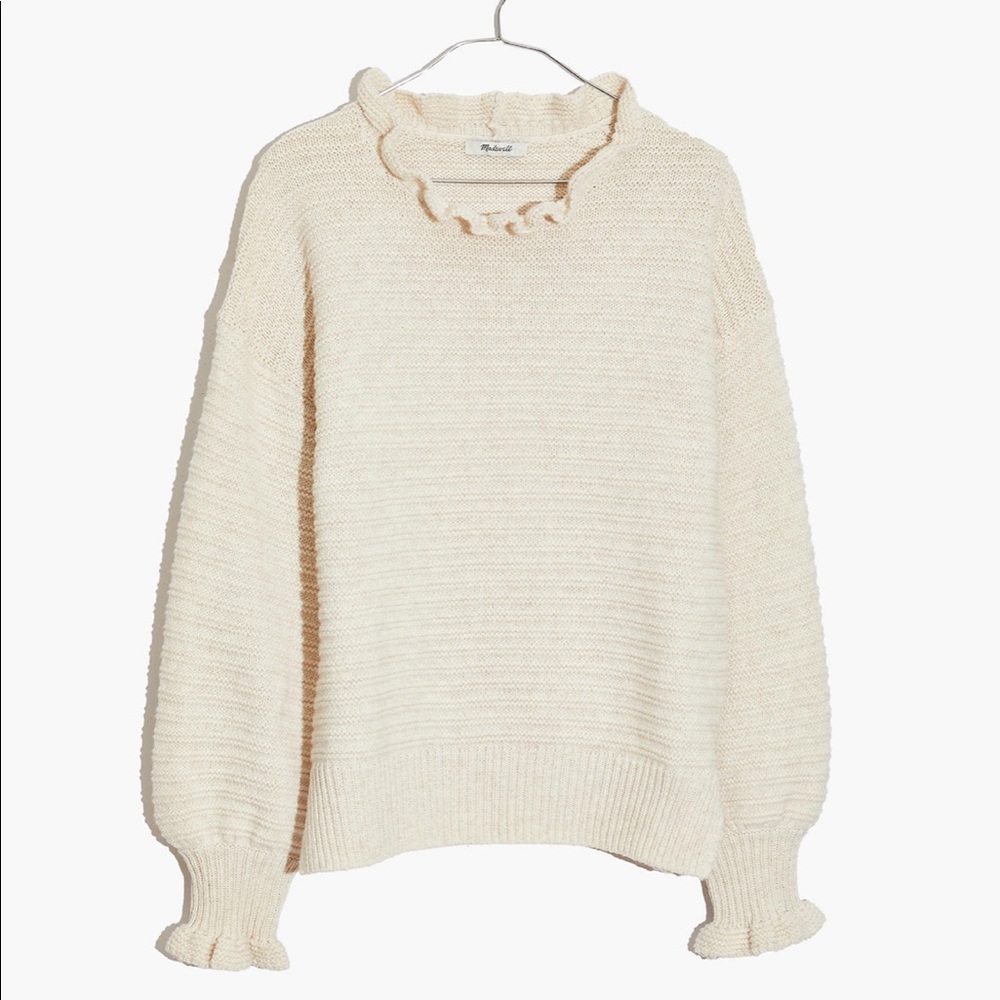 Madewell ruffle sweater NWT currently in store